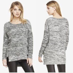 Express Wool Blend Fringe Marled Gray Sweater Size Small (S)